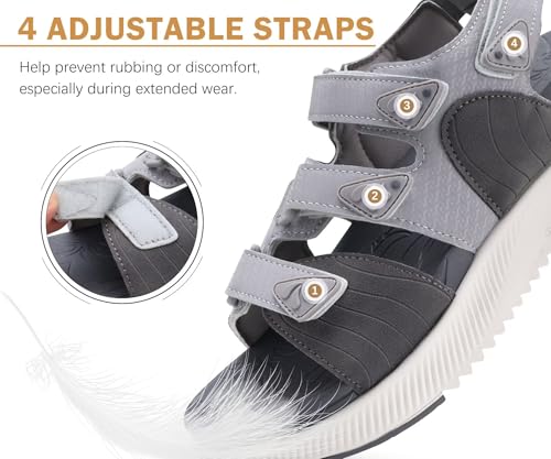 Image of ONCAI Women's Walking Sandals with Arch Support Hiking Athletic Sandals Woman Outdoor Cushion Footbed Water Summer Thick Rubber Soles Sandalias Mujer Size 6-12