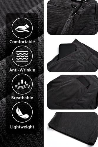 Mens Baggy Corduroy Pants Vintage Casual Pants for Men with Belt Loop4