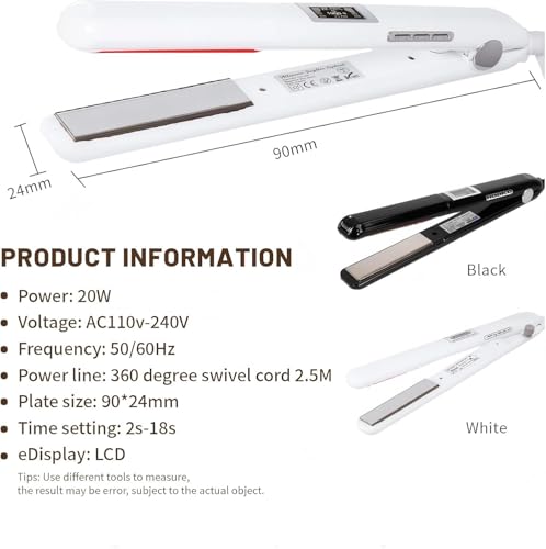 Plancha de cabello ultrasonica con pantalla LCD blanca miniatura 3