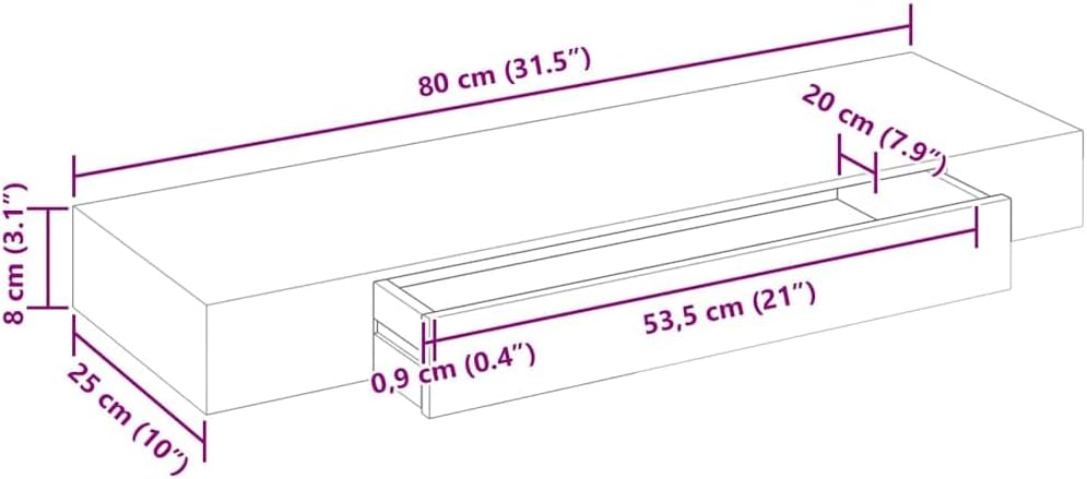 White MDF Floating Wall Shelf, 31.5 Inch Modern Display Ledge for Living Room Decor, Durable Bathroom Shelves, Easy Mount