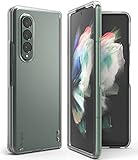 Ringke Slim Case Compatible with Samsung Galaxy Z Fold 3, Hard Thin Transparent Premium PC with Non-Slip Pad Lightweight Protective Phone Cover for Z Fold3 5G (2021) - Matte Clear