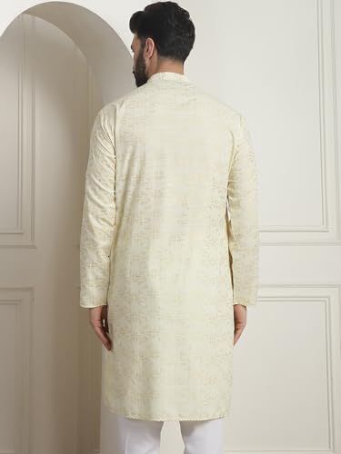 Image of SOJANYA (Since 1958 Men's Cotton Embroidered Printed Only Long Kurta