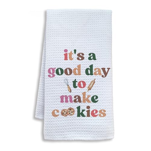 Shrago Funny Baking Gifts Kitchen Towels, Gifts for Bakers Cookie Lovers Dish Tea Towels for Kitchen, It's a Good Day to Make Cookies Decorative Hand Towel, 16x24 Inch