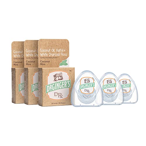 Dr. Ginger's White Charcoal Dental Floss 3-Pack