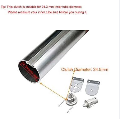 25mm Roller Blind Clutch Roller Shade Clutch Replacement Spares Parts Repair Kit Complete with Metal Brackets, Bead Chain, Shade Weight Max Load 3 KGS (6.6 LBS)