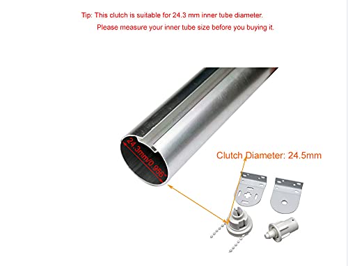 25mm Roller Blind Clutch Roller Shade Clutch Replacement Spares Parts Repair Kit Complete with Metal Brackets, Bead Chain, Shade Weight Max Load 3 KGS (6.6 LBS)