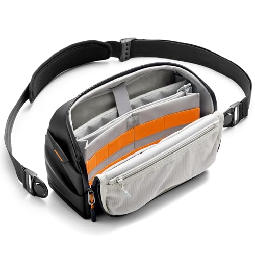 Inateck Sling Bag X-Modo, 4L Umhängetasche Herren Crossbody Bag Messenger Bag für Kurztrips, Schwarz