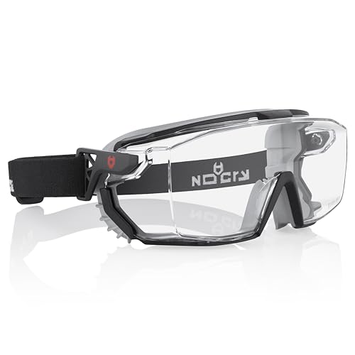 NoCry Safety Goggles Over Glasses — Clear Protective Eyewear With Anti-Fog, UV380, Panoramic Lenses For Men & Women — ANSI Z87.1 Rated For Lab, Dust, And Construction Goggles