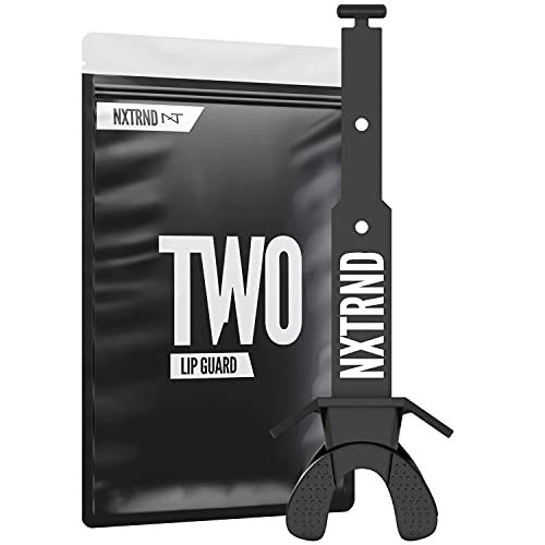 Nxtrnd Two Football Mouth Guard, Mouth Guard Football, Football Mouthpiece, Football Mouth Guard Youth, Compatible with Braces, Connected Strap (Black)