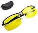 ★ TOP QUALITY ★NIGHT VISION GLASSES - HD Night Vision Glasses Grey, Perfect for Night Driving, 100% Anti-Glare, Fit on Prescription Glasses, Lightweight and Durable, Trendy Unisex, Protective Pouch and Case Included 361.2