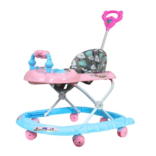 Image of Panda Baby Products Walker with Push Handle, Musical Toys & Adjustable Height - Safe & Comfortable Learning Walker for Babies (6-18 Months) (Pink, 111 Baby Walker)