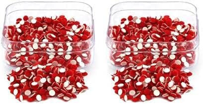Glamyou Beauty & Fashion Red Color Round Bindi for Ladies (2 Box) (Size 5) Forehead Red Bindis (Bindi)