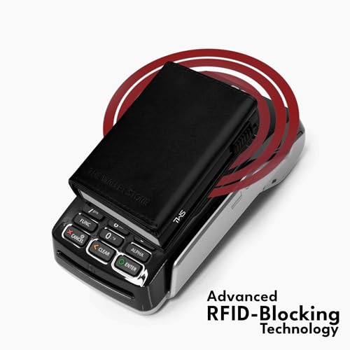 Image of The Wallet Store Defender RFID Protected Wallet | Pop-up Card Holder | Scan Proof Wallets for Men | Aluminium Case | Up to 8 Cards | Credit & Debit Card Holder (Black-F)