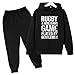 Baggy Sweatsuits for Boys Girls Letter Printed Hooded Sweatshirt & Jogger Pants Fashion Back To School Clothes 3-14Y Black 3-4 Years