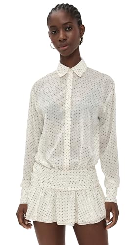 Women's Girls Girls MINI Dress, Porcelain Polka, White, XS