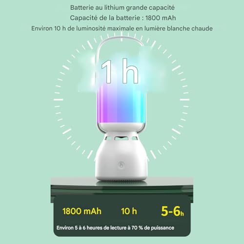 Lampe de camping avec enceinte intégrée et 3 modes d'éclairage extérieur