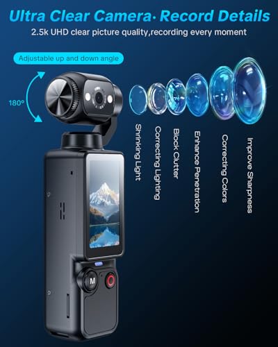 image for W & O W & O Vlogging Camera with 180° Rotating Lens, Pocket Body 