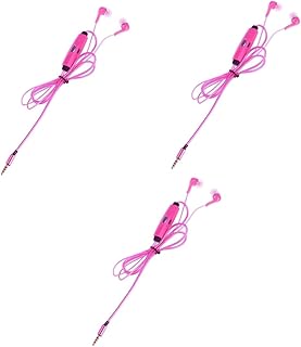 UKCOCO 3Pcs Fones De Ouvido Fones De Ouvido LED Fones De Ouvido Rosa Fones De Ouvido Intra-Auriculares Fones De Ouvido Fone De Ouvido Fone De Ouvido Com Plugue De 35 Mm Fone De Ouvido