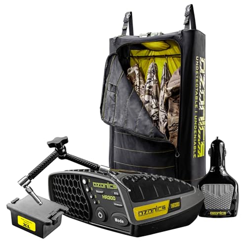Ozonics HR300 Scent Eliminator with SG-BA03XL Extended Life Battery, SG-MD03 Smart Arm Mount, Micro3 and DriWash Bag