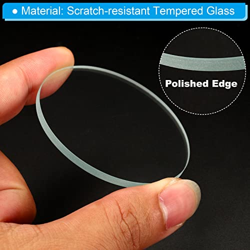 PATIKIL 2.17x0.12 Dia Flashlight Glass Len, 2 Pcs Polished Edge Glass Lens for LED Light Source Lens Handheld Flashlight Replacement, Transparent - Image 4