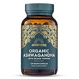 Ayurvediq Wellness Organic Ashwagandha with Organic Black Pepper 650mg, 120 Capsules - Ashwagandha High Strength for Anxiety, Stress Relief for Adults, Better Sleep - Vegan Ayurvedic Products