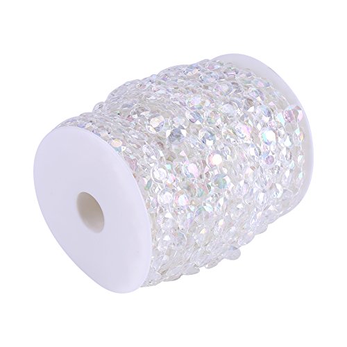 30m 98ft Rideaux Perles Cristaux Acryliques Diamant DIY Rideau Suspendu de Porte Rouleau de Cristal Transparent Chaîne Maison Chambre Rideau Décorations Noël Mariage Fête(Ab Color)