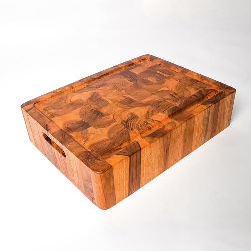 Extra Thick End Grain Wood Cutting Board – Heavy-Duty...