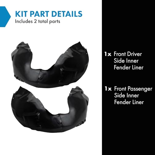 Image of TRQ Front Inner Fender Liner Set Compatible with 2015-2017 Chrysler 200 CH1248168 CH1249168