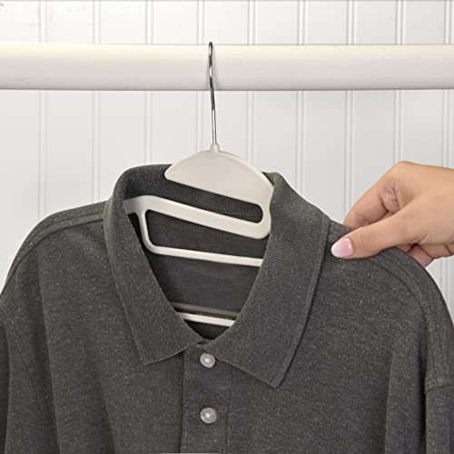 Closet Accessories Plastic Hangers, 50 Pack, With Non Slip Coating At Shoulders And Bar, Gray (S Shape) #TOP6