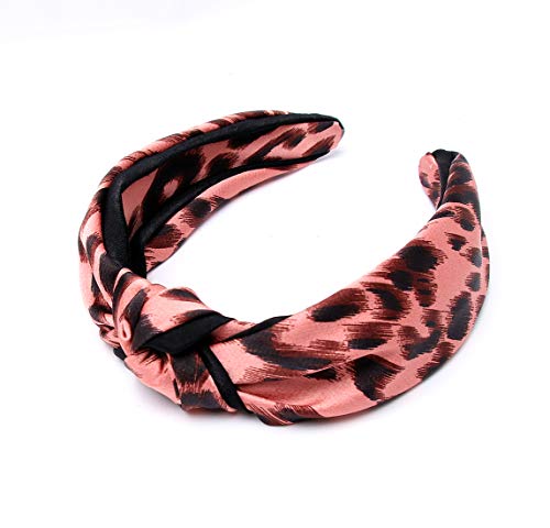 Knot Headband for Women Leopard Pink Fashion Vintage Style Alice Hair Band 90s Vintage Hairband Headwear for Girl Hair Accessories