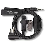 Walkie Talkie Earpiece with Mic - FilmPRO X Walkie Talkie Headset with 3.5mm AUX Cable & Travel Case Compatible with Motorola 2-Pin - Two-Way Radio Headsets & Microphones by On Set Headsets (Black)