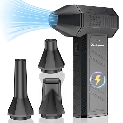 KONPAYDE - Compressed Air Duster, 180000RPM Electric Air Duster, Rechargeable Cordless Air Blower with 3-Gear Turbo Fan, Canned Air Alternative for Keyboard, PC, Computer, Car, Home & Outdoor Use