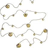 Yinder Garland Jingle Bell for Christmas Decorations Vintage Hanging Bell Garland on String for Christmas Tree Home Office Wall Door Decorations(Shiny Gold,1 Pcs)