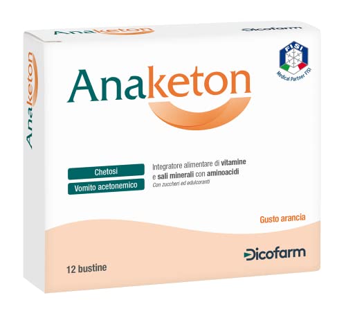 Dicofarm Anaketon 12 Bustine Gusto Arancia - Integratore Alimentare di Vitamine e Sali Minerali con Aminoacidi