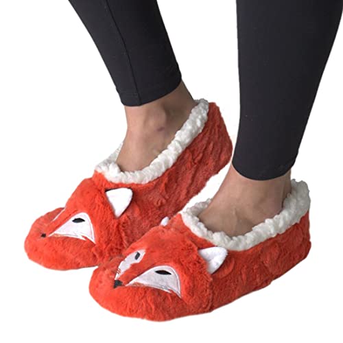 Image of ooohyeah Women's Funny Fuzzy Animal Slippers, Cute Cozy Non-Slip House Slippers for Women, Manatee Splash