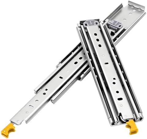 500lb Heavy Duty Drawer Slides Side Mount 1 Pair Full Extension Ball Bearing Rails Tool Box Runners Tracks Glides 10in-80in(14 inch)