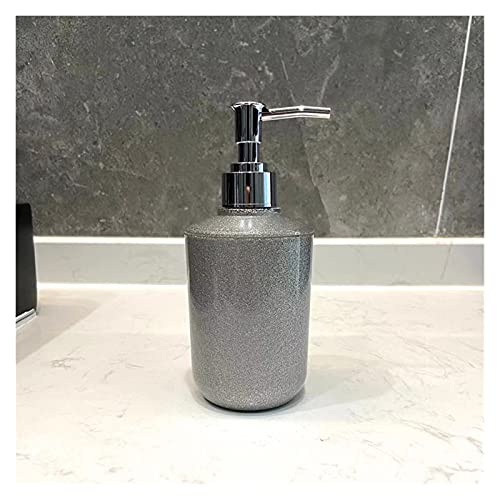 CWCQGH Dispensador de jabón de 320 ml, dispensador de jabón de plástico, Botella para almacenar loción, Accesorios de baño, Botella para champú y Ducha, Accesorios de baño para,Silver