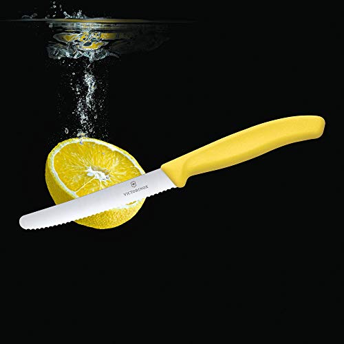 Victorinox FBA_67836L118 Vic-6.7836.L118 Swiss Classic Utility - Colored 4½ Inch Serrated Round Blade ¾ Width At Handle Yellow thumb #5