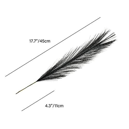 Mandy's 20Pcs Black Silk Pampas Grass Artificial Flowers 18" For Home Kitchen Wedding Decorations Wedding Floral Arrangement (Vase Not Include) #TOP1