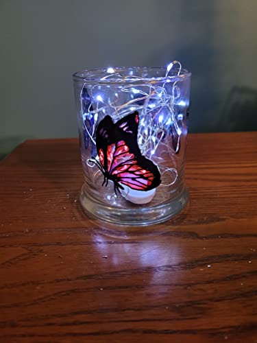 Butterfly Hand Painted Stained Glass Candle Holder, Home Decor #TOP5
