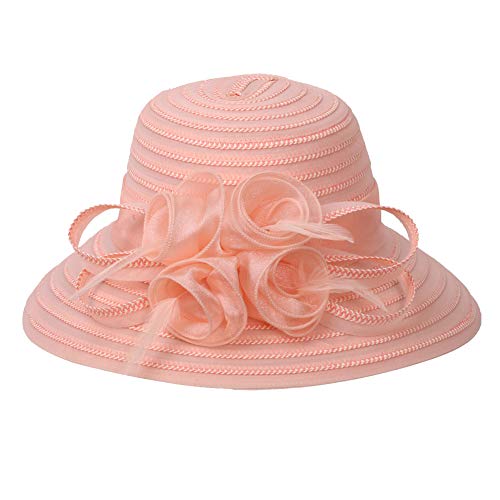 Go Mai Accessories Lady Derby Dress Church Cloche Hat Bow Bucket Wedding Bowler Hats Travel Casual Hat Pink
