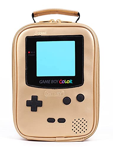 Ontesy Game Console Lunch Box Leather Reusable Lunch Bag Waterproof Thermal Insulated Mini Cooler For Boys Girls Kids Toddlers Teens For Picnic School Daycare (Gold) #TOP1