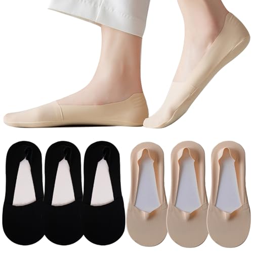 6 Pairs Women's No Show Socks, Low Cut Liner Socks, Ice Feeling, Nonslip, Invisible, Hidden, Thin Socks