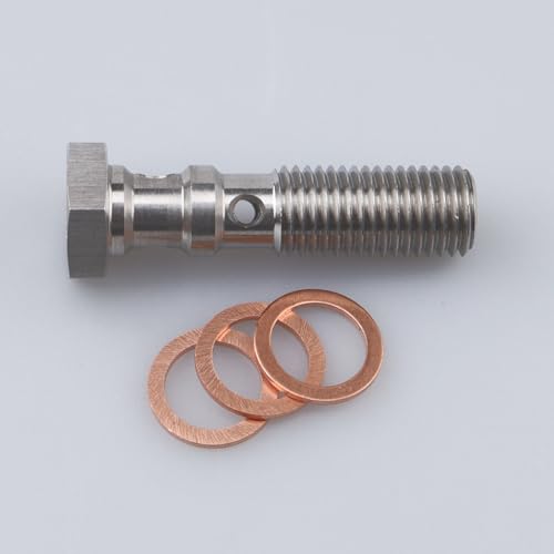 Image of AC PERFORMANCE M10 x 1.25 Double Banjo Bolt, 39mm UHL, Stainless Steel