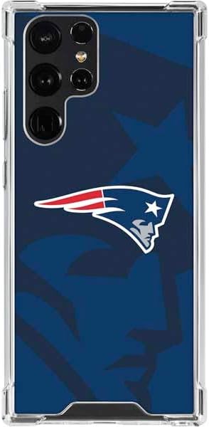 Skinit Clear Phone Case Compatible with Galaxy S22 Ultra - Officially Licensed NFL New England Patriots Double Vision Design