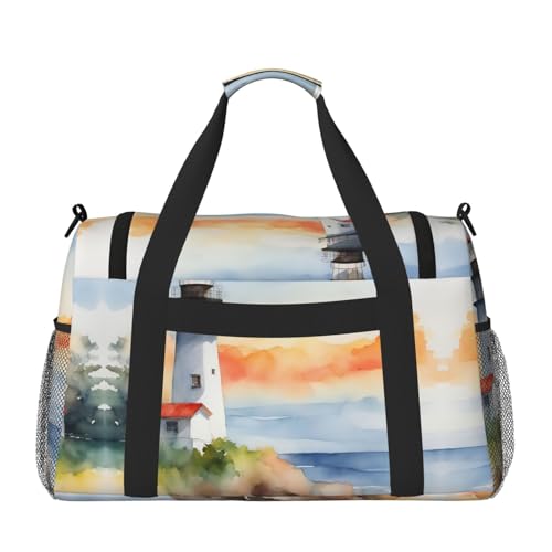 Lighthouse Foldable Travel Duffel Bag Tote Carry On Luggage Bag For Weekend Getaways, For Spontaneous Trips2