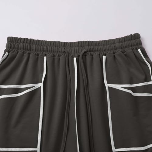 Image of Barrel Pants Women Casual Cargo Wide Leg Baggy Sweatpants Drawstring High Waisted Lounge Palazzo Pants with Pockets