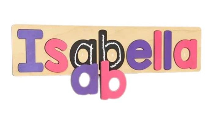 Nombre Puzzle Pizarra Base Impresión e Identificación Nombre Personalizado Primer Cumpleaños - (MOMS CHOICE AWARD GANADOR)