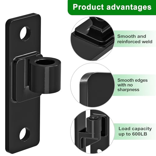 Image of Insaga Heavy Duty Gate Hinges, 2Pack High Strength Steel with Electroplated Finish, Thick 6mm Black Hinges for Farm Gates, Fences, Barns, Sheds & Outdoor Gates (4.9 inchx1.5 inch)