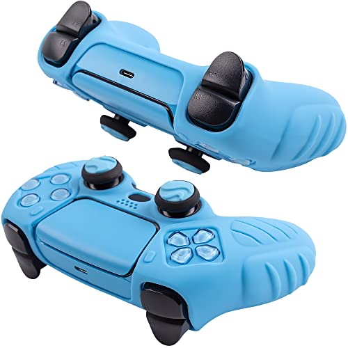 Chin Fai Ps5 Controller Skin, Ergonomic Soft Anti-Slip Controller Silicone Grip Cover Case Accessories Set For Playstation 5 Dualsense Controller With 6 Thumb Grip Caps (Starlight Blue) #TOP2